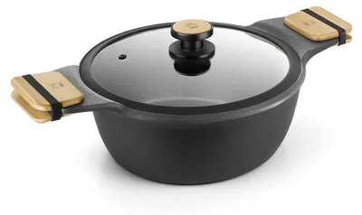 Hoher Kochtopf 32 cm, Aluguss, Antihaft, Induktion, 8,3 L, schwarz