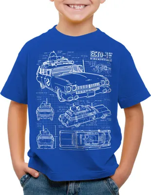 Produktbild von style3 ECTO-1 Blaupause Kinder T-Shirt geisterjäger