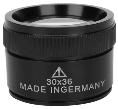 Produktbild von 30-fache Mini-Handlupe, rund, zur Identifizierung von Schmuckteilen, 30 x 36 mm