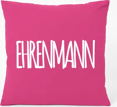 Produktbild von Huuraa Kissen Ehrenmann Jugendwort 40x40cm mit Füllung Fuchsia Baumwolle Dekokissen Geschenkidee