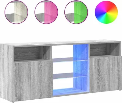 Produktbild von vidaXL TV-Schrank mit LED-Leuchten Grau Sonoma 120x30x50 cm