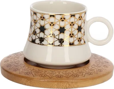 Obrázek produktu pro sada 6 šálků na espresso s podšálkem a podstavcem Mocha motiv servisu 8