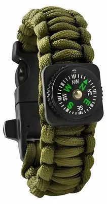 Zdjęcie produktu dla Foxter XT1141 Bransoletka survivalowa z kompasem zielona