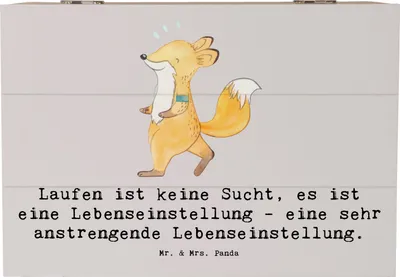 Produktbild von Mr. & Mrs. Panda Holztruhe Laufen Lebensstil 22 x 15 cm - Grau Pastell - Geschenk, Sport, Sportler, geschenkkiste, freizeit, Leidenschaft, Teamsport, Schatzkiste, Truhe