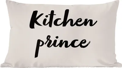Produktbild von MuchoWow® Zierkissen Sofakissen Wohnzimmer Dekokissen 60x40 cm Zitate - Koch - Sprichwörter - Küchenprinz - Kochen - Kopfkissen - Polster mit Foto
