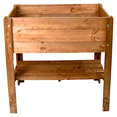 Image de Bac à plantes surélevé en bois brun 80,5x40x78,5cm Bac à plantes herbes aromatiques Bac à fleurs