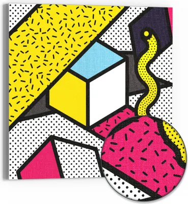 Produktbild von DEQORI Hybrid Leinwand Bild 50x50 cm 'Geometrie in Farbe' Wandbild Glas flach modern