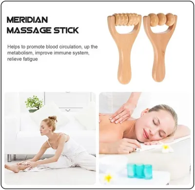 2 Stück - Massagegerät für Rücken/Nacken - Gesichtsroller - Körpermassage - Griff