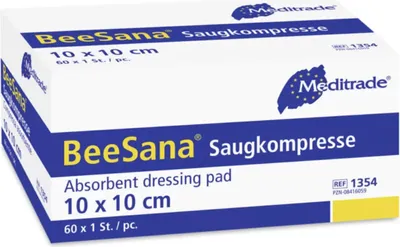Produktbild von Meditrade BeeSana®- Saugkompresse - unsteril - 10cm x 10cm - 25 Stück