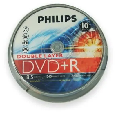 Produktbild von Philips DVD-Rohlinge, 240Min, 8.5GB, bedruckbare Oberfläche, Speed 8x, Spindle (10 Disc)