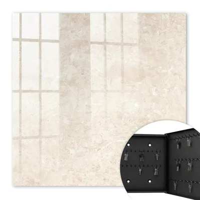 Produktbild von Metall Schlüsselkasten 30 x 30 cm - schwarzer Schlüsselschrank zur Wandmontage - wandhängende Schlüsselbox mit Tür - rechts öffnend - Schlüsselaufbewahrung für Flur - Büro - Arbeitszimmer - Werkstatt - Garage - Cremige Eleganz