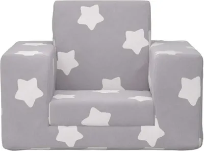 Produktbild von Möbel Sofa Baby - Kinder-Schlafsofa - Minisofa - für Kinder Hellgrau Sterne Weich Plüsch Top3441585