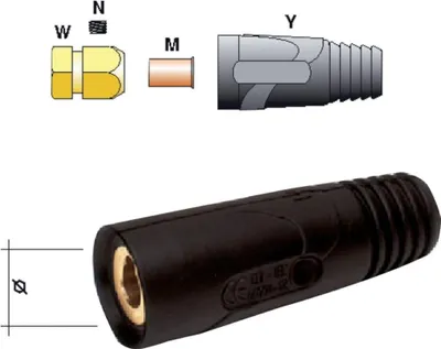 Zdjęcie produktu dla Gniazdo kabla spawalniczego 300 A (35-50 mm)