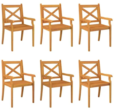 Immagine prodotto di vidaXL Sedie da pranzo da giardino 6 pz. Legno massiccio di acacia