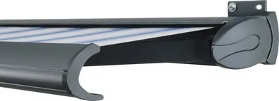 Produktbild von SOLUNA Kassettenmarkise Exclusiv 5x2 Stoff Dessin 320234 Gestell RAL 7016 anthrazitgrau Antrieb rechts inkl. Motor und W