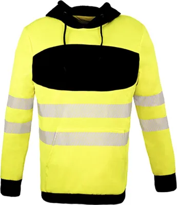 Produktbild von Korntex EOSHO | EOS Hi-Vis Workwear Arbeitspullover mit Kapuze - Farbe: Signal Yellow/Black - Größe: L