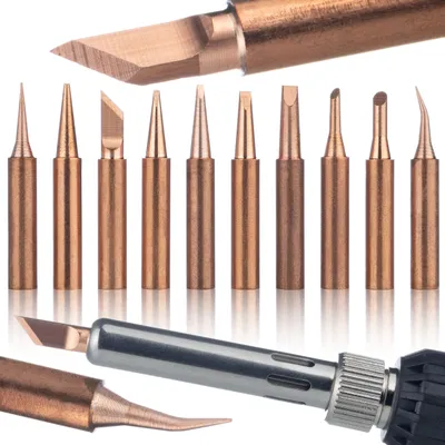 Obrázek produktu pro Rosfix Sada Pájecích Hrotů 900M – Měděné, Vysoká Tepelná Vodivost | Různé Tvary: I, B, K, D, C, IS | Kompatibilní s Pájecími Stanicemi 900M