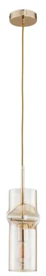 Zdjęcie produktu dla Lampa wisząca Kapris złota 1xE27x60W szkło wym:90x13x13cm IP20 Alfa