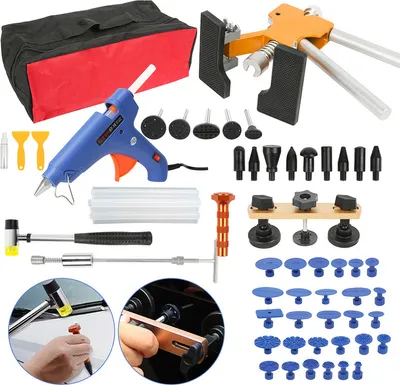 Produktbild von Fiqops 57x Ausbeulwerkzeug Ausbeulset Werkzeug Ausbeulen Dellen Reparatur Set Auto