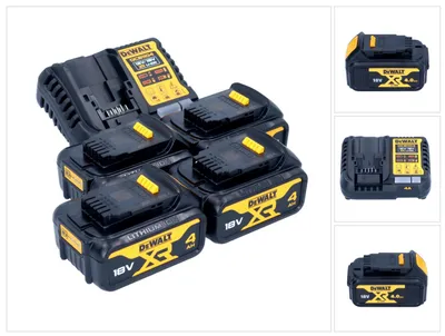Zdjęcie produktu dla Zestaw startowy akumulatorów DeWalt DCB 1104 M4 12 V / 18 V 4x akumulator 4,0 Ah + ładowarka DCB 1104