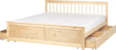 Obrázok produktu pre BELIANI Posteľ svetlé drevo borovicové drevo MDF 180 x 200 cm s čelom úložný priestor 4 zásuvky minimalistický škandinávsky štýl spálňa detská izba