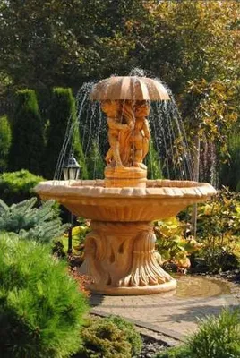 Image de Fontaine Jardin Étang Fontaine 176cm Fontaine en pierre Fontaine de jardin Nouveau