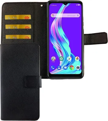 Produktbild von ZTE Blade A51 Tasche Handy Hülle Schutz-Cover Flip-Case mit Kartenfach, Farbe:Onyx Schwarz