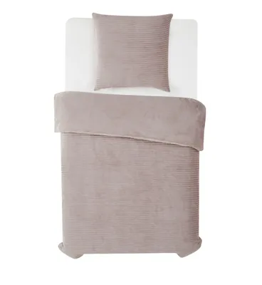 Produktbild von Bettwäsche Winter Flausch Cashmere Touch Uni Wende warm 2 teilig 135x200 mit RV Farbe CORD / KARAMELL
