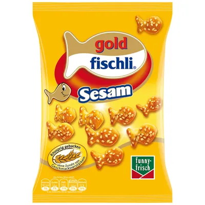 A bag of Goldfischli Sesam crackers.