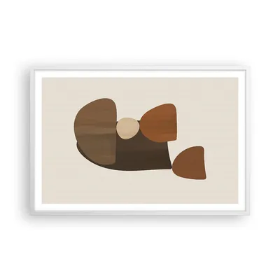 Produktbild von Gerahmtes Poster - Weißer Rahmen - Abstraktion Braun Minimalismus - 91,5x61 cm - Wand Bild - Wanddeko - Wandbilder - Wandposter - Bilderrahmen - Bilder - Kunstdruck - Wandbild - P2WAA91x61-4212