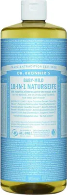 Obrázek produktu pro Dr.Bronner's 18-IN-1, Tekuté mýdlo, Čisticí, Aqua, Potassium Cocoate (Saponified Co¬conut Oil*‡), Potassium Palm Kernelate (Saponified Palm..., 475 ml, 1 kusů