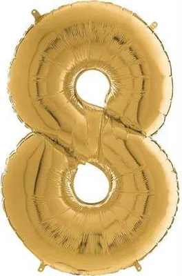 Produktbild von Folienballon Zahl 8, Gold, 66 cm Grabo