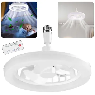 Immagine prodotto di Ventilatore da soffitto con luce LED telecomando 3 livelli di ventilazione colore luce regolabile bianco