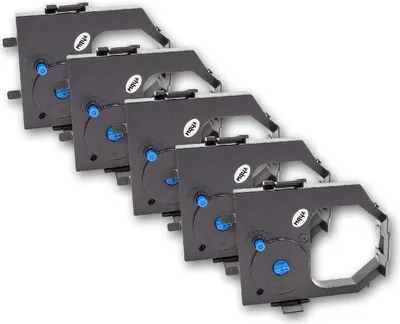 Produktbild von vhbw 5x Farbband Schriftband kompatibel mit Lexmark 2480, 2490, 2481, 2590N+, 2590, 2580N, 2590N, 2581N, 2591, 2491 Nadeldrucker, Bondrucker - Schwarz