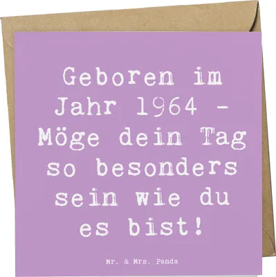 Produktbild von Mr. & Mrs. Panda Deluxe Karte Spruch 1964 Geburtstag - Lavendeltraum - Geschenk, faltkarte, Grußkarte, Jahrgangsgeschenk, Alter, anlasskarte, Liebevolle Gratulation
