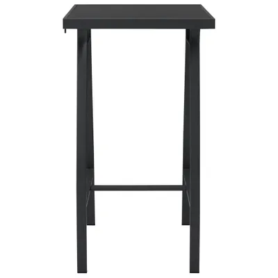 Image de Table de bar de jardin noire 60×60×110 cm verre trempé