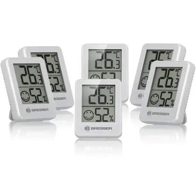 Produktbild von BRESSER ClimaTrend Hygro Indikator 6er-Set Thermo-/Hygrometer Farbe: weiss