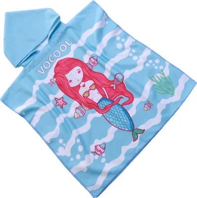 Produktbild von FEBE Badeponcho Kinder Kleine Nixe Badetuch Mit Kapuze Bademantel für Kleinkind