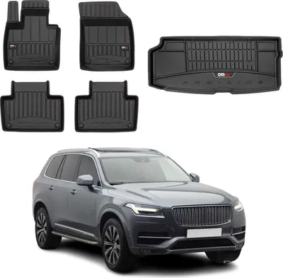 Image de Kit Tapis de Sol et Coffre pour Volvo XC90 2015-2019 en Caoutchouc Noir