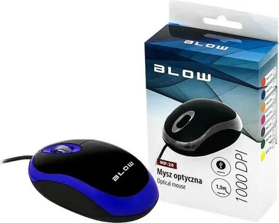Immagine prodotto di Blow MP-20 Mouse ottico blu 1000DPI USB PC Notebook Plug and Play 3 pulsanti Scroll