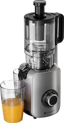 Produktbild von KitchenBrothers Slow Juicer - Vertikal - Entsafter - Obst- und Gemüsepresse - 126mm - 750ml - Grau