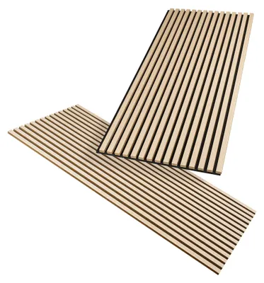 Zdjęcie produktu dla Panele akustyczne HAGEFOL® z drewna, 120x60 cm, 2 sztuki, kolor: dąb, panele ścienne drewniane