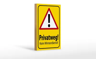 Produktbild von Holzschild Hinweis 12x18cm Privatweg kein Winterdienst