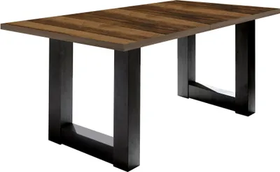 Produktbild von Esstisch ausziehbar Eila 7 140 x 90 x 75 Esszimmertisch Schwarzstahl/Plankeneiche 13369-140