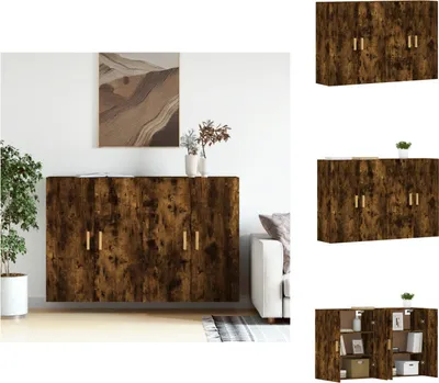 Produktbild von vidaXL Wandschränke 2 Stk. Räuchereiche Holzwerkstoff -  Sideboards