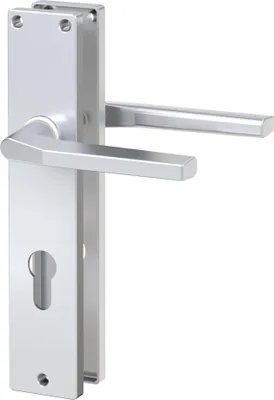 Produktbild von BASI - Langschild-Drücker-Garnitur - ZB 4100 - Alu F1 - eckig - Lochung: Profilzylinder - 7420-1201
