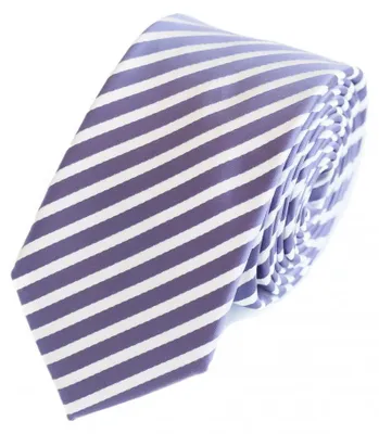 Produktbild von Fabio Farini - 1 Stück Herren Krawatte Lila - verschiedene Lila Männer Schlips in 6cm Schmal (6cm), Lila Weiß - Plump Purple/White