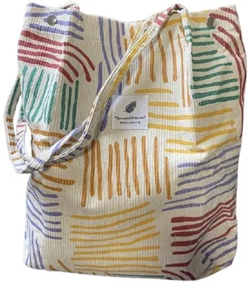 Immagine prodotto di Grandi borse a tracolla, borse a tracolla ultraleggere, colorate borse a tracolla a righe, shopper di tendenza per l'uso quotidiano, l'ufficio e la scuola