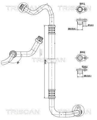 Produktbild von TRISCAN Hochdruckleitung und Niederdruckleitung Klimaanlage Hochdruckleitung 9010 28070 passend für PEUGEOT 3008 SUV (M)