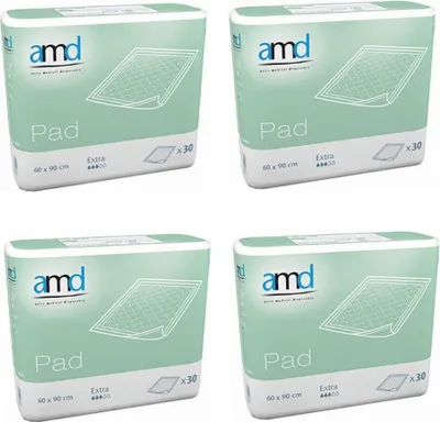 Produktbild von amd pad 60x90 extra Krankenunterlagen, 4x30StkInkontinenzauflagen